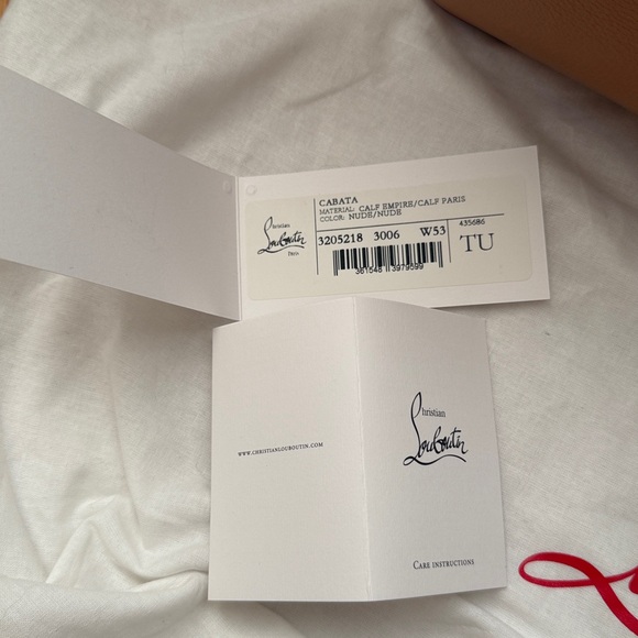 Christian Louboutin Tan and Red Studded Tote w/o wristlet - Picture 9 of 16